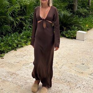 Silk brown dress